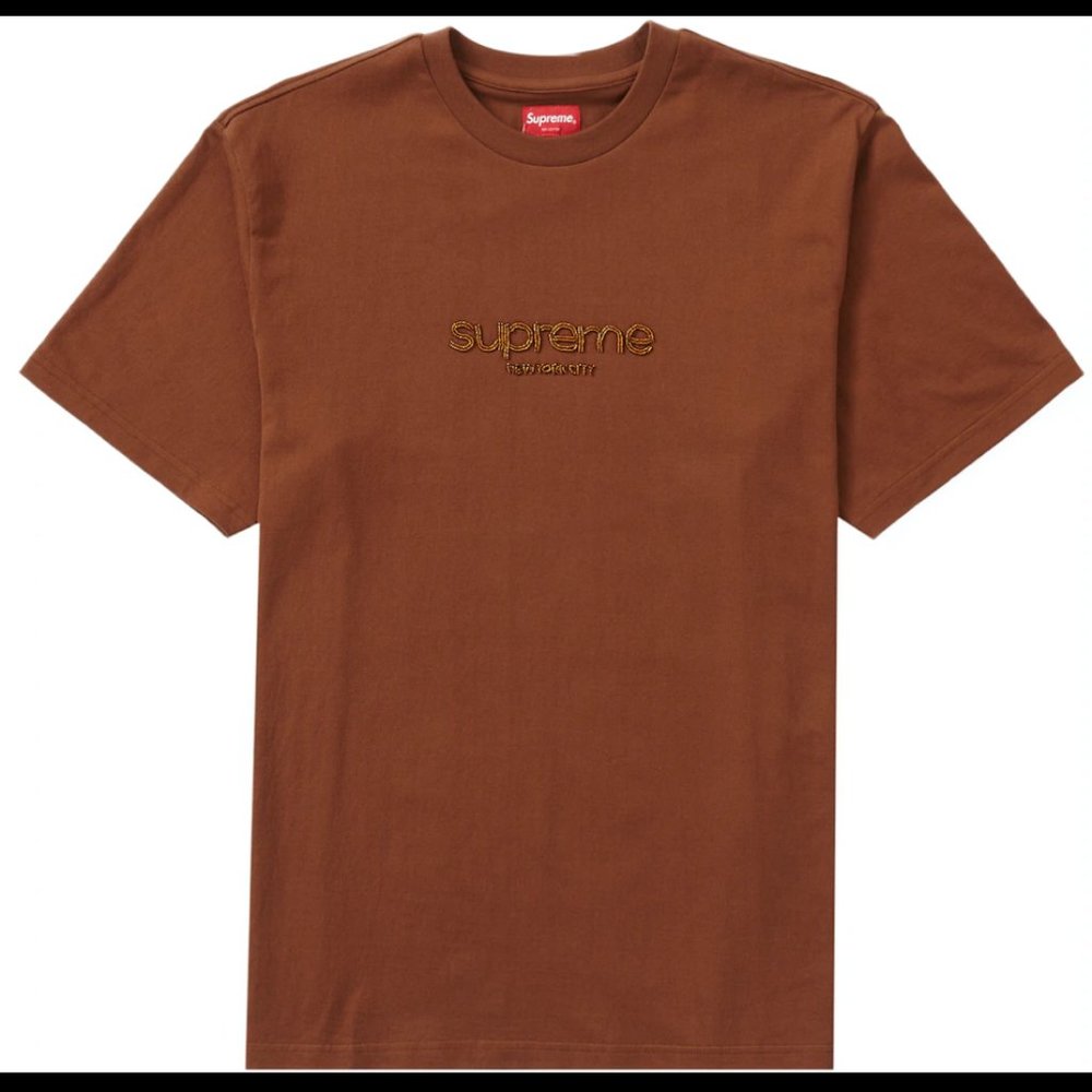Supreme Earth Tone Logo Tee, Size Large